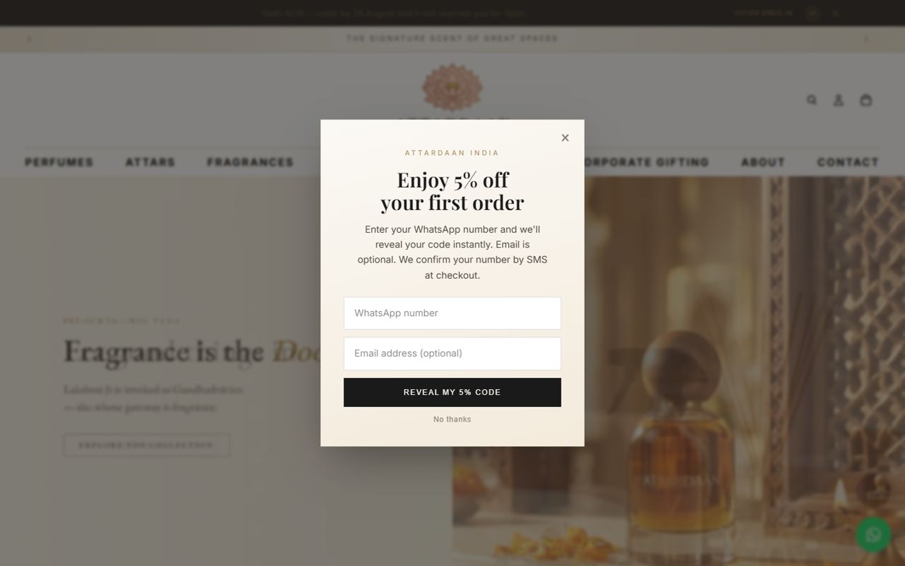 Attardaan India — homepage as it looks today